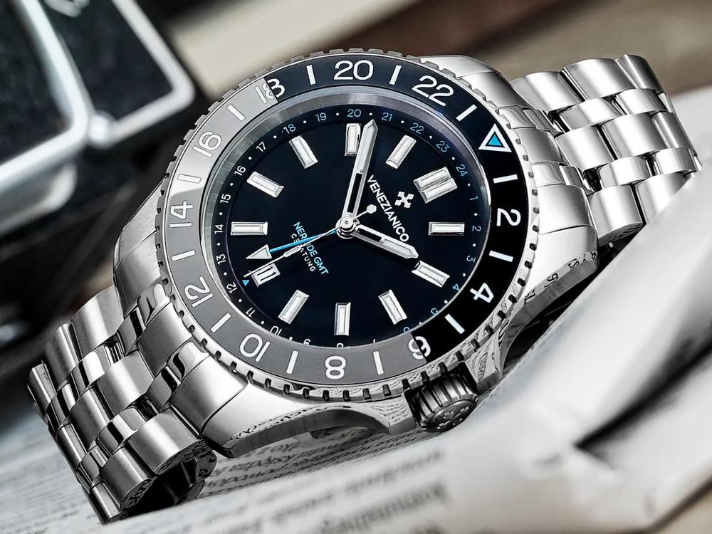 Venezianico Nereide GMT Ceratung™ Automatic Watch, 42 mm, Black, 4521500S