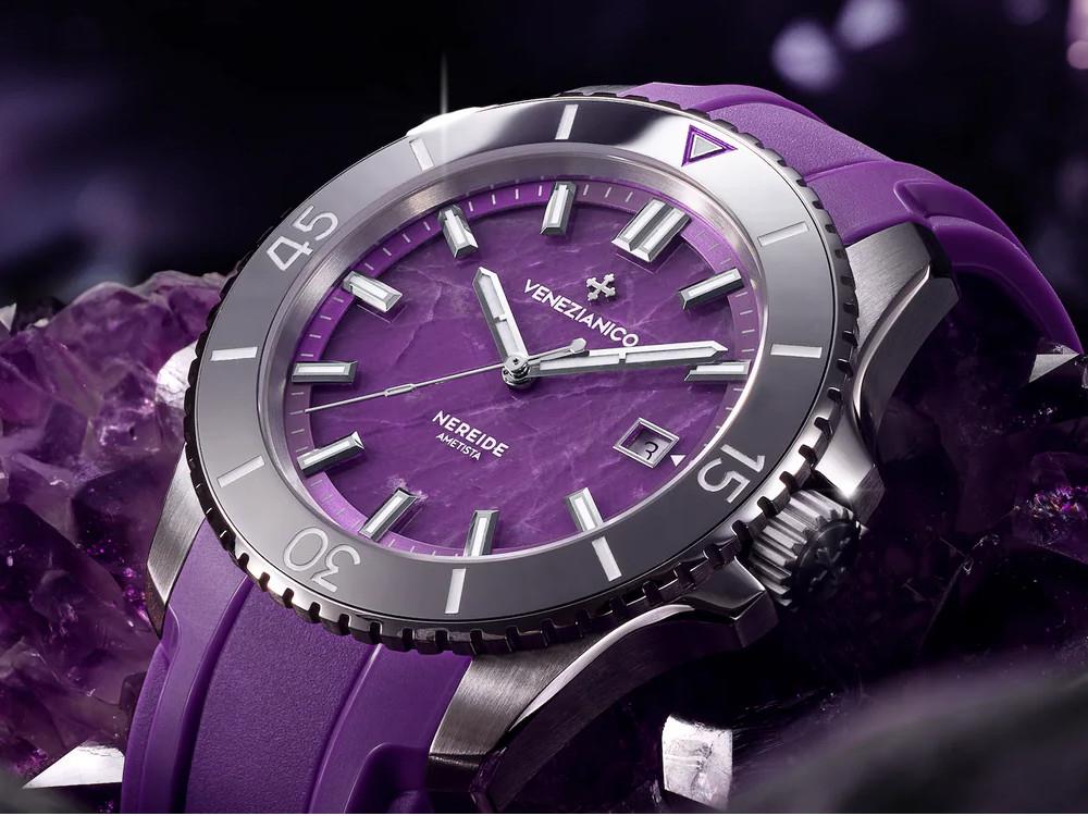 Venezianico Nereide Ametista Automatic Watch, 42 mm, Violet, 4521545