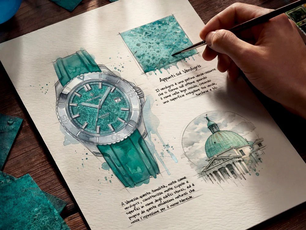 Venezianico Nereide Verdigris Automatic Watch, 42 mm, Turquoise, 4521549