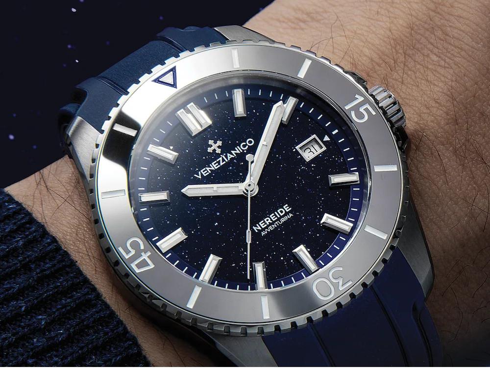 Venezianico Nereide Avventurina Automatic Watch, 42 mm, Blue, 4521550
