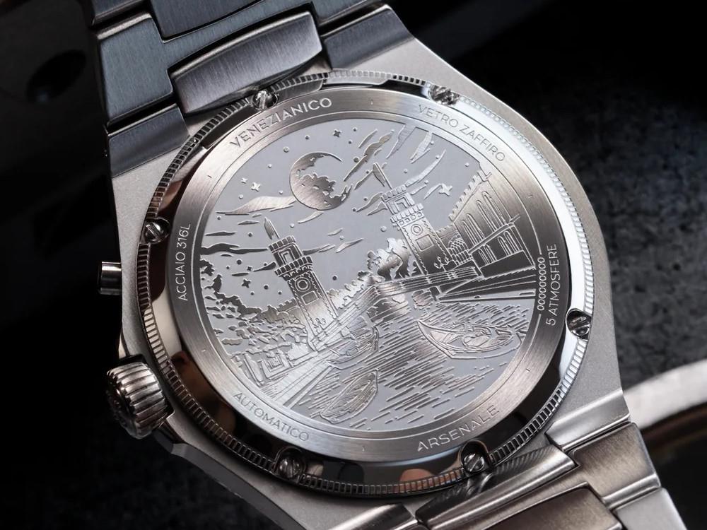 Venezianico Arsenale Calendario Automatic Watch, 40 mm, Burgundy, 6221581C