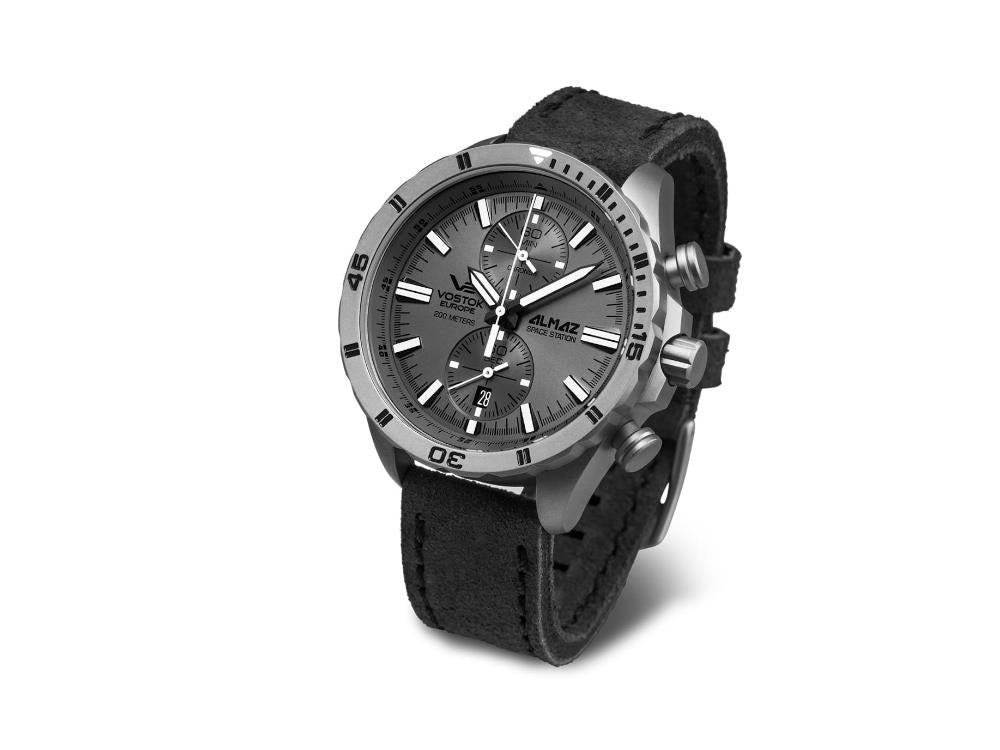 Vostok Europe Almaz Quartz Watch, Grey, 47 mm, Chronograph, 6S11-320H264
