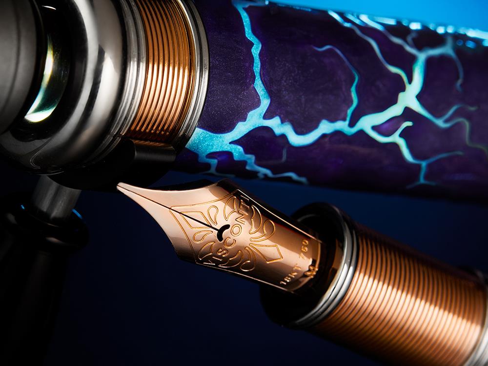 Visconti Tesla Fountain Pen, Resin, 18k Gold, Limited Edition,KP63-01-FP