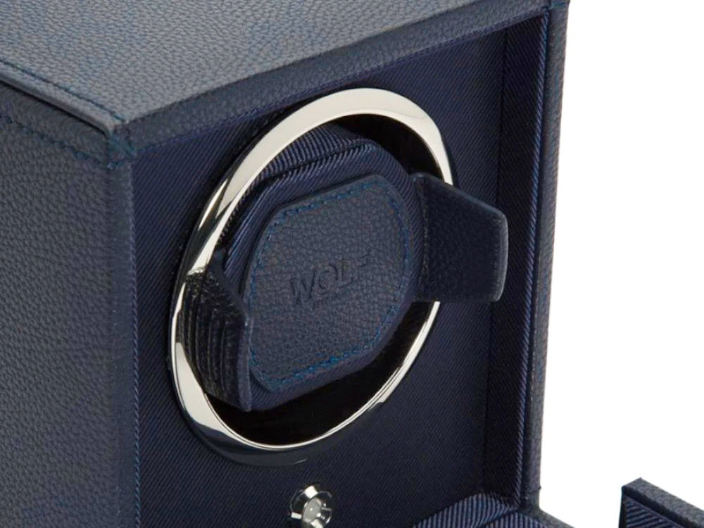 WOLF Cub Watch winder, 1 Watch, Blue, Vegan Leather, 461117