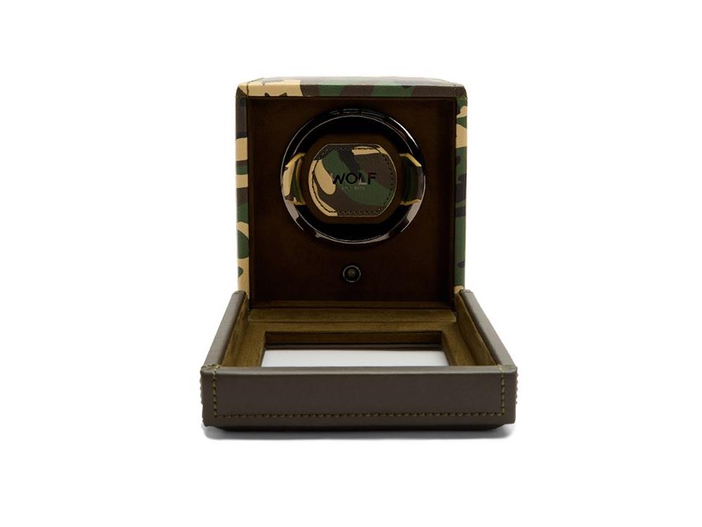 WOLF Elements Earth Watch winder, 1 Watch, Green, Vegan Leather, 665130