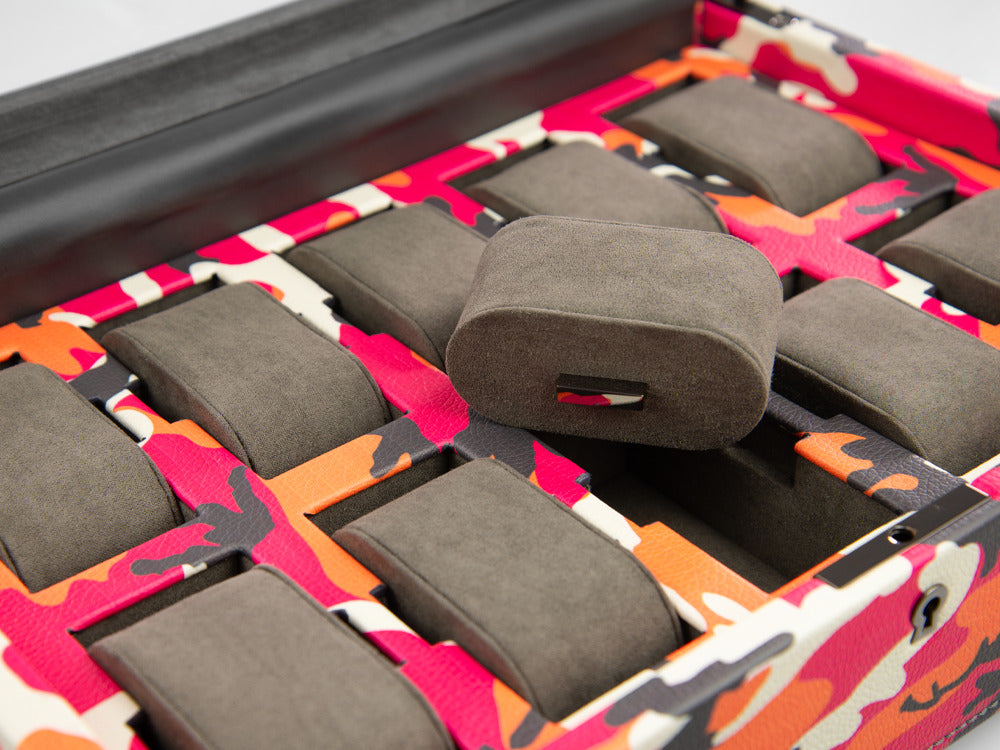 WOLF Elements Fire Watch box, 10 Watches, Red, Vegan Leather, 665472