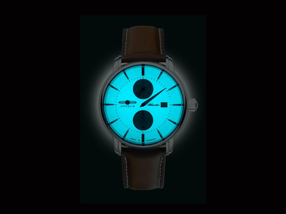 Zeppelin Atlantic Automatic Watch, Beige, 42 mm, Day, Leather strap, 8426-5