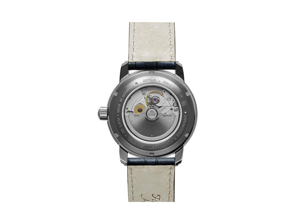 Zeppelin Friedrichshafen Automatic Watch, Blue, 42 mm, Day, 8590-3