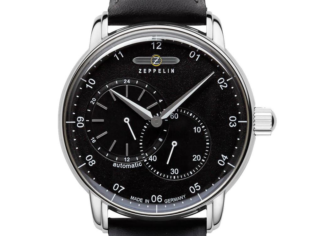 Zeppelin Captain Line Automatic Watch, Black, 42 mm, Leather strap, 8662-2