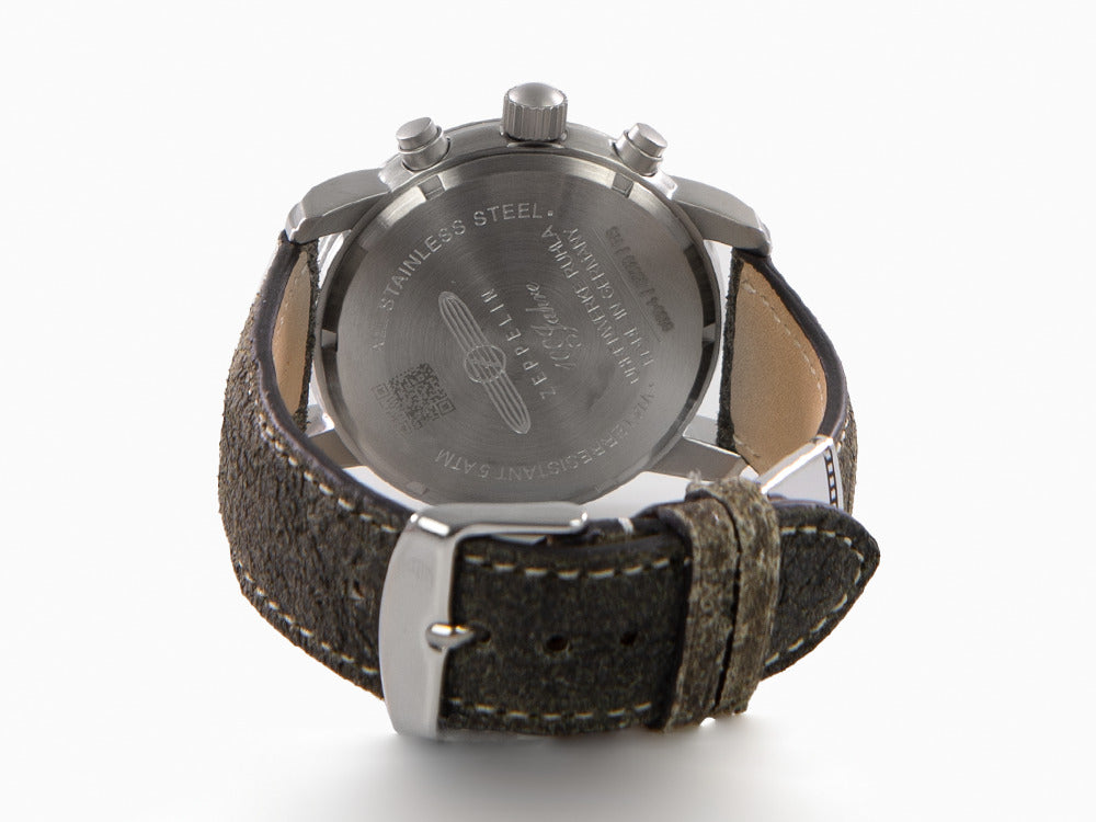 Zeppelin 100 Years Zeppelin Ed. 1 Quartz Watch, Green, 42 mm, Day, 8680-4