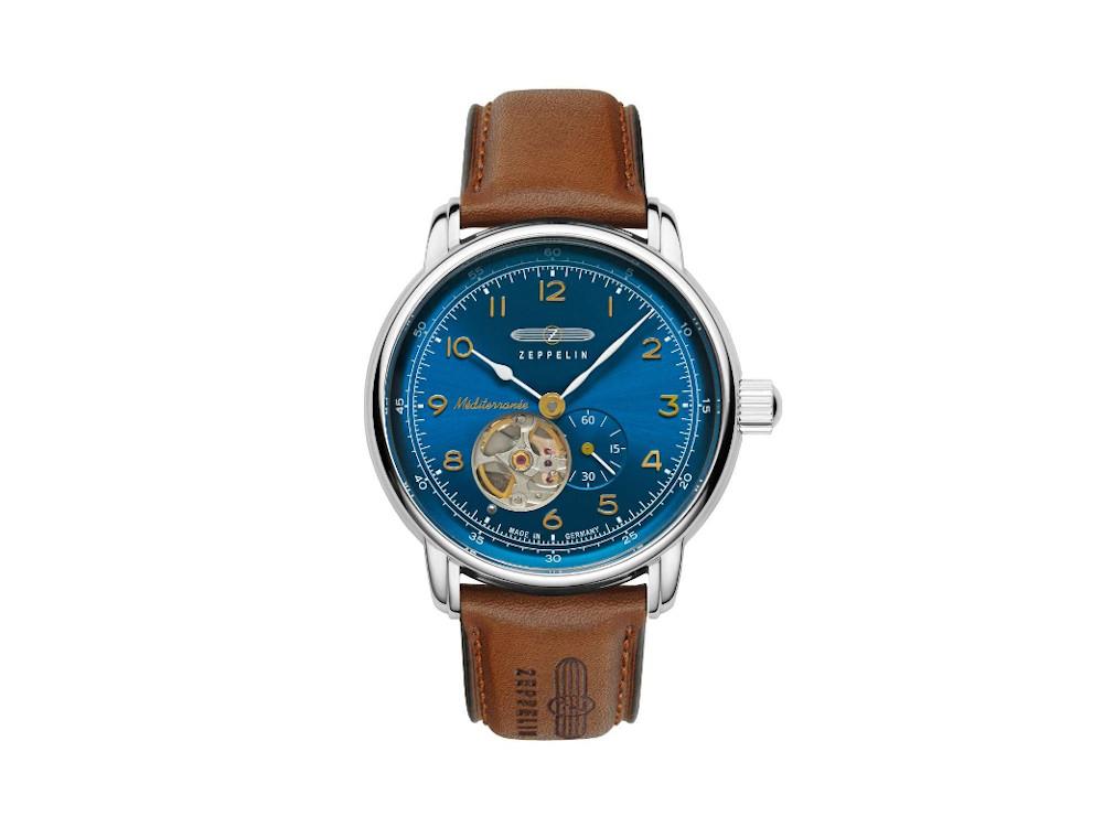 Zeppelin Méditerranée Open Heart Automatic Watch, Blue, 40 mm, 9666-3