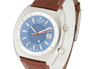 Alpina Startimer Pilot Heritage Automatic Watch, 42 mm, GMT, Blue, AL-555LNS4H6