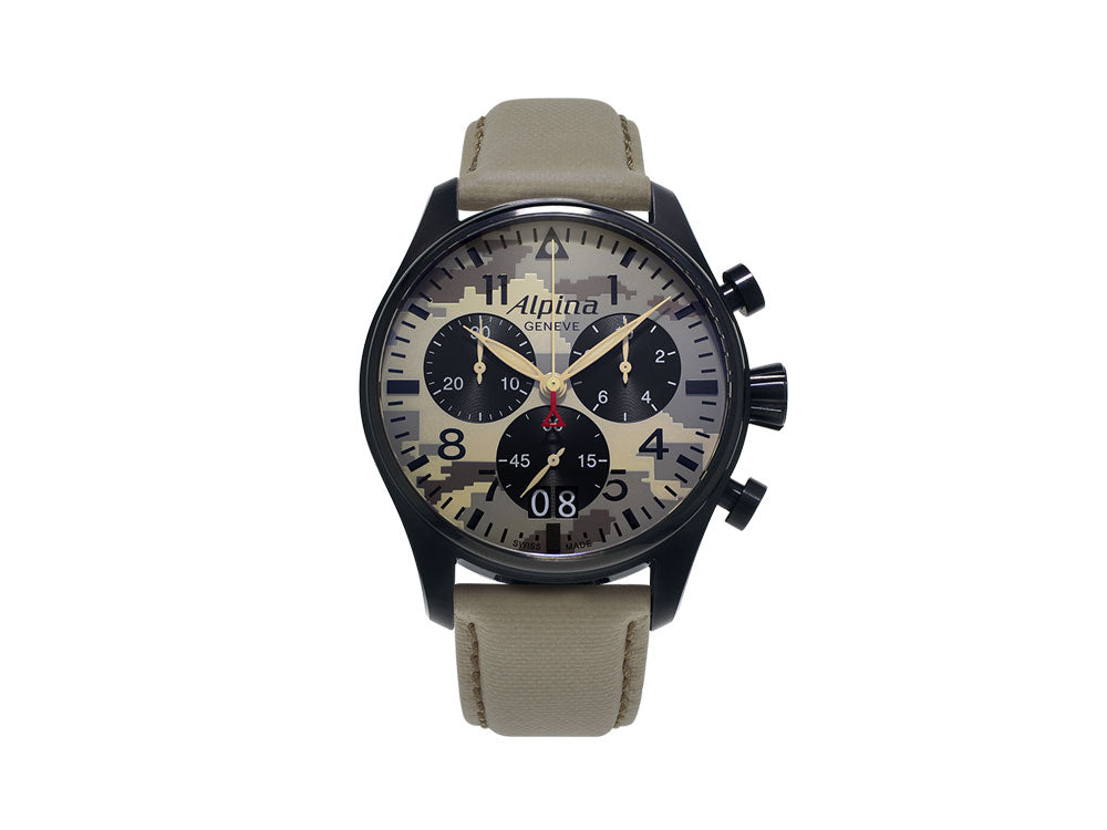 Alpina Startimer Pilot Big Date Chronograph Desert Camouflage Quartz watch