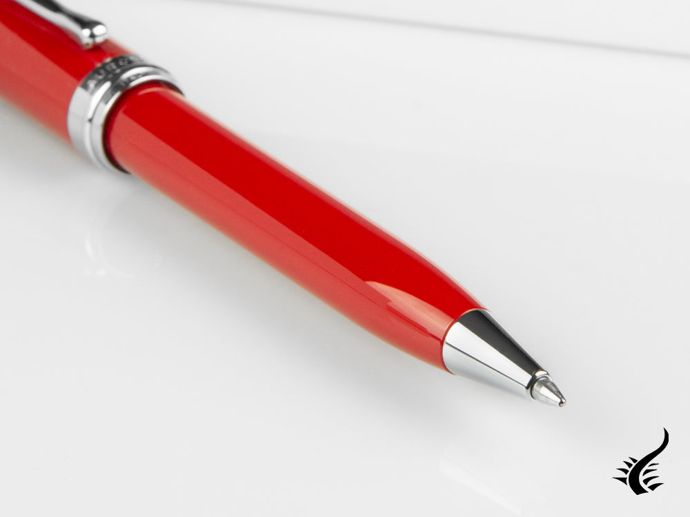 Aurora Ipsilon Ballpoint pen, Red Resin, Chrome trim, B32CR