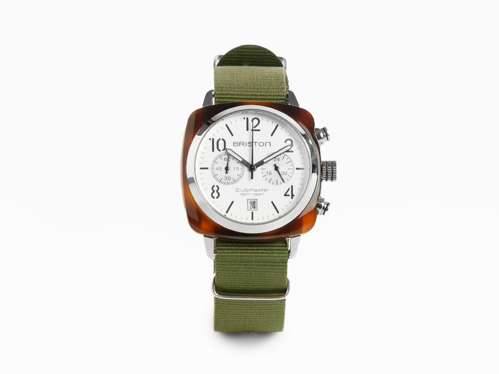Briston Clubmaster Classic Watch, Cellulose, White, 40 mm, 16140.SA.T.2.NGA