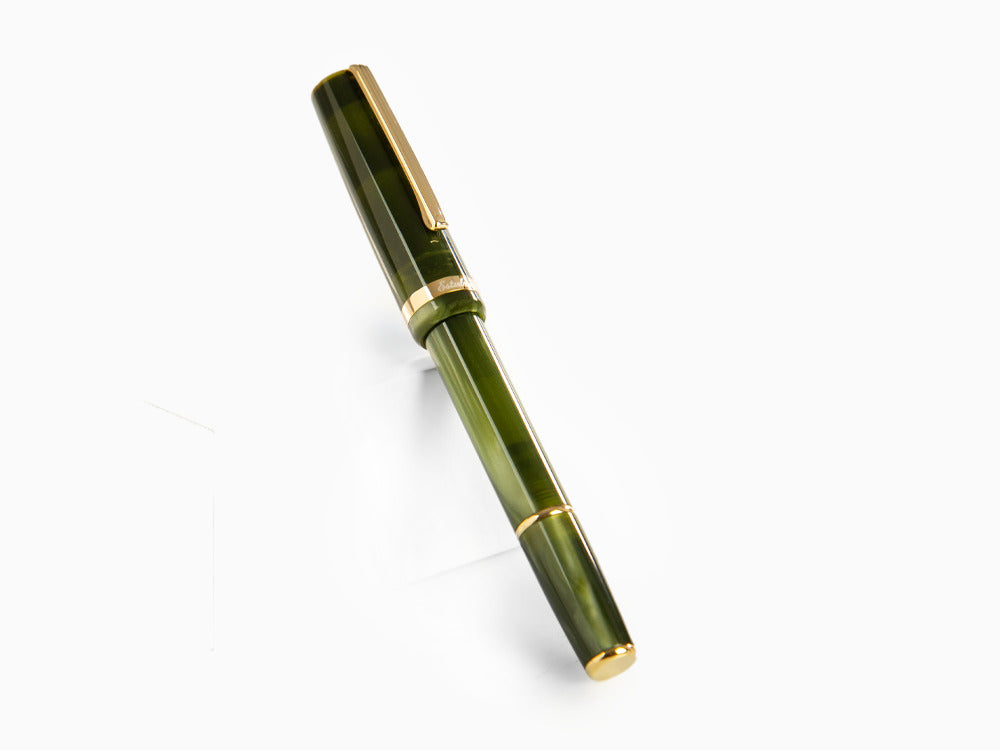 Esterbrook JR Pocket Palm Green Fountain Pen, Green, Gold plated, EJRPG