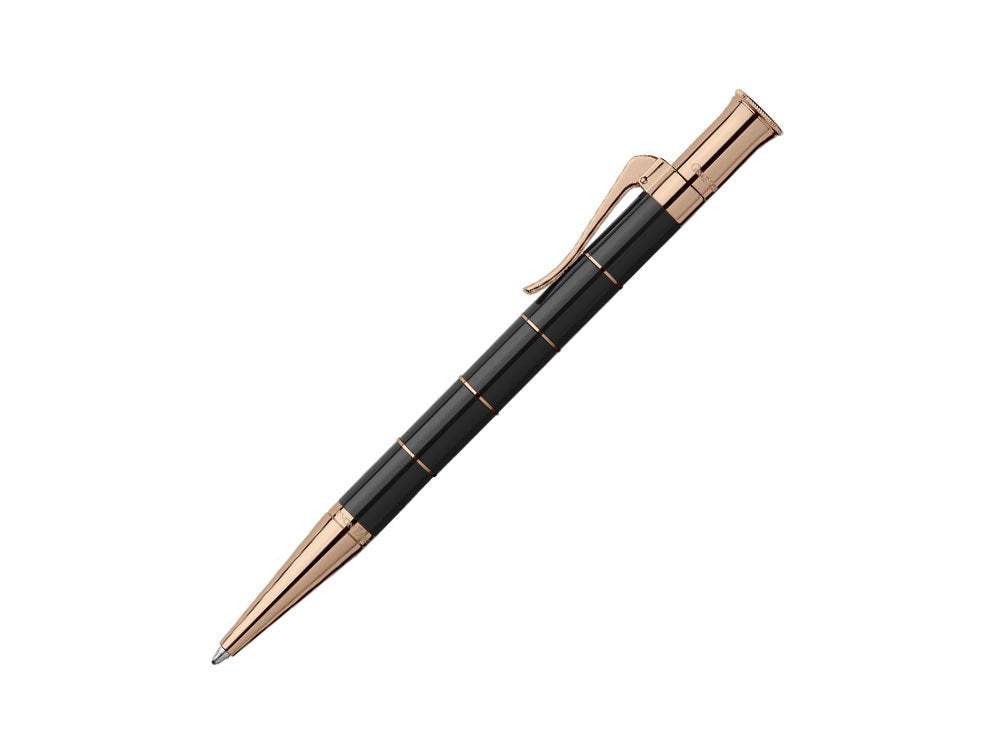 Graf von Faber-Castell Anello Rose Gold Ballpoint pen, Resin, Black, 145694