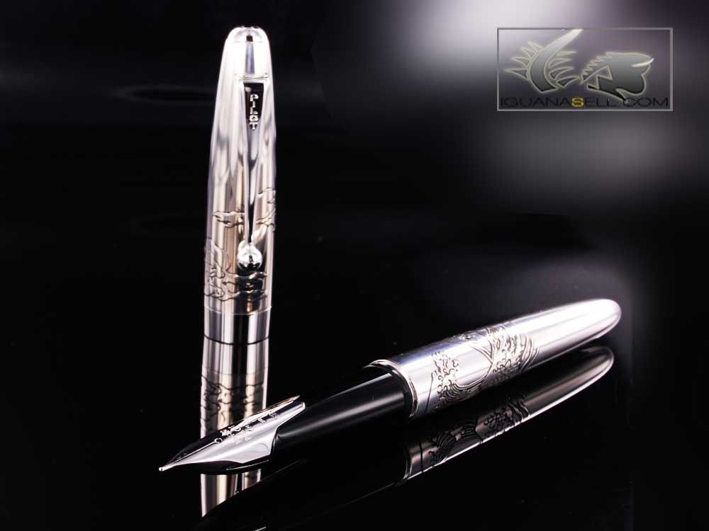 Namiki Pilot Mt Fuji & Wave -Sterl. Silver Fountain Pen