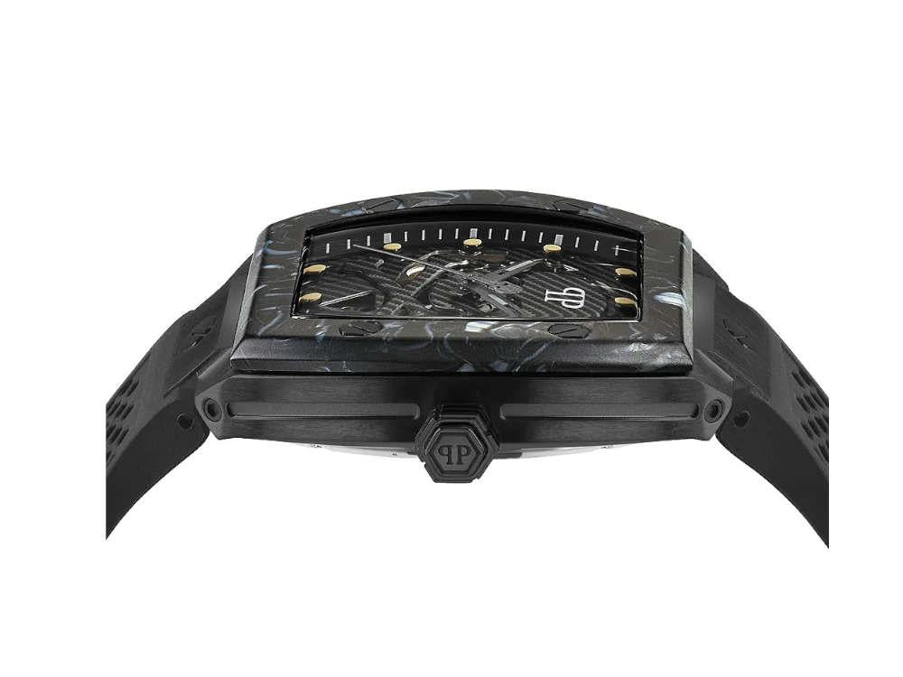 Philipp Plein The Skeleton Automatic Watch, PVD, Black, 44 mm, PWBAA0221