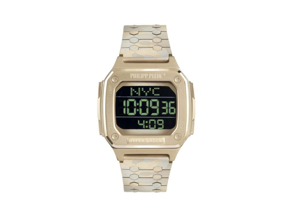 Philipp Plein Hyper Shock Quartz Watch, PVD Gold, 44 mm, PWHAA1021