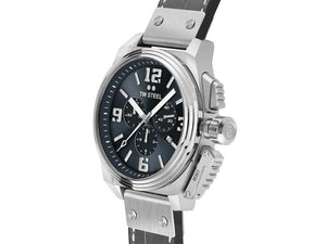 TW Steel Canteen Quartz Watch, Grey, 46 mm, Leather strap, 10 atm, TW1013