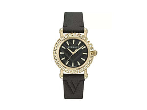Versace Greca Glam Quartz Watch, PVD Gold, Black, 40mm, VE6D00223
