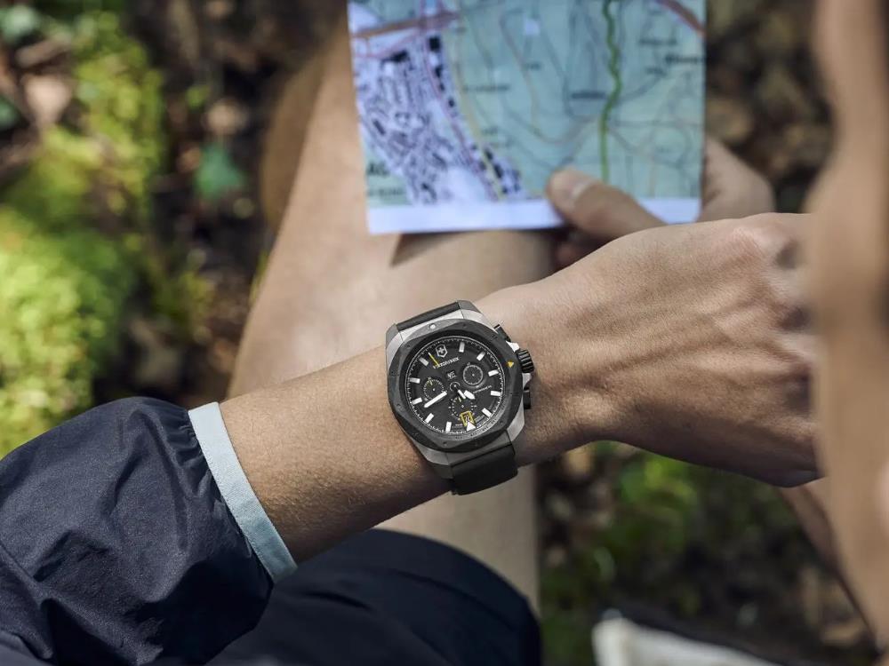 Victorinox I.N.O.X. Quartz Watch, Titanium, Black, 43 mm, Chronograph, V242011