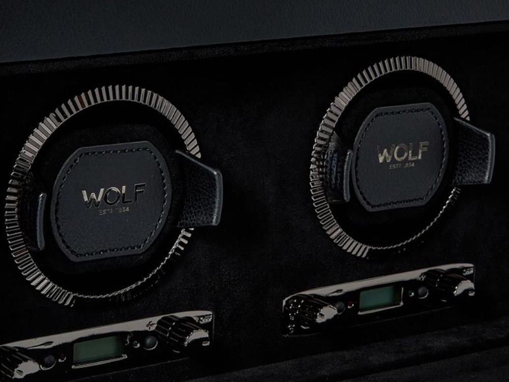 WOLF British Racing Watch winder, 3 Watches, Black, 792302
