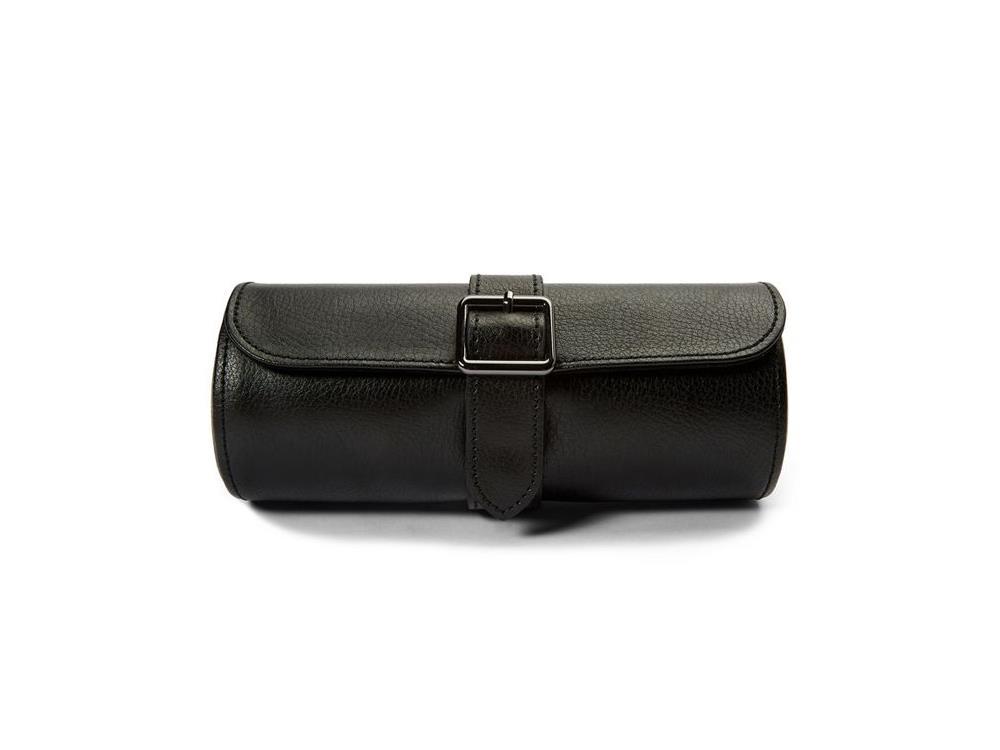 WOLF British Racing Watch roll, 3 Watches, Black, Leather, 792902