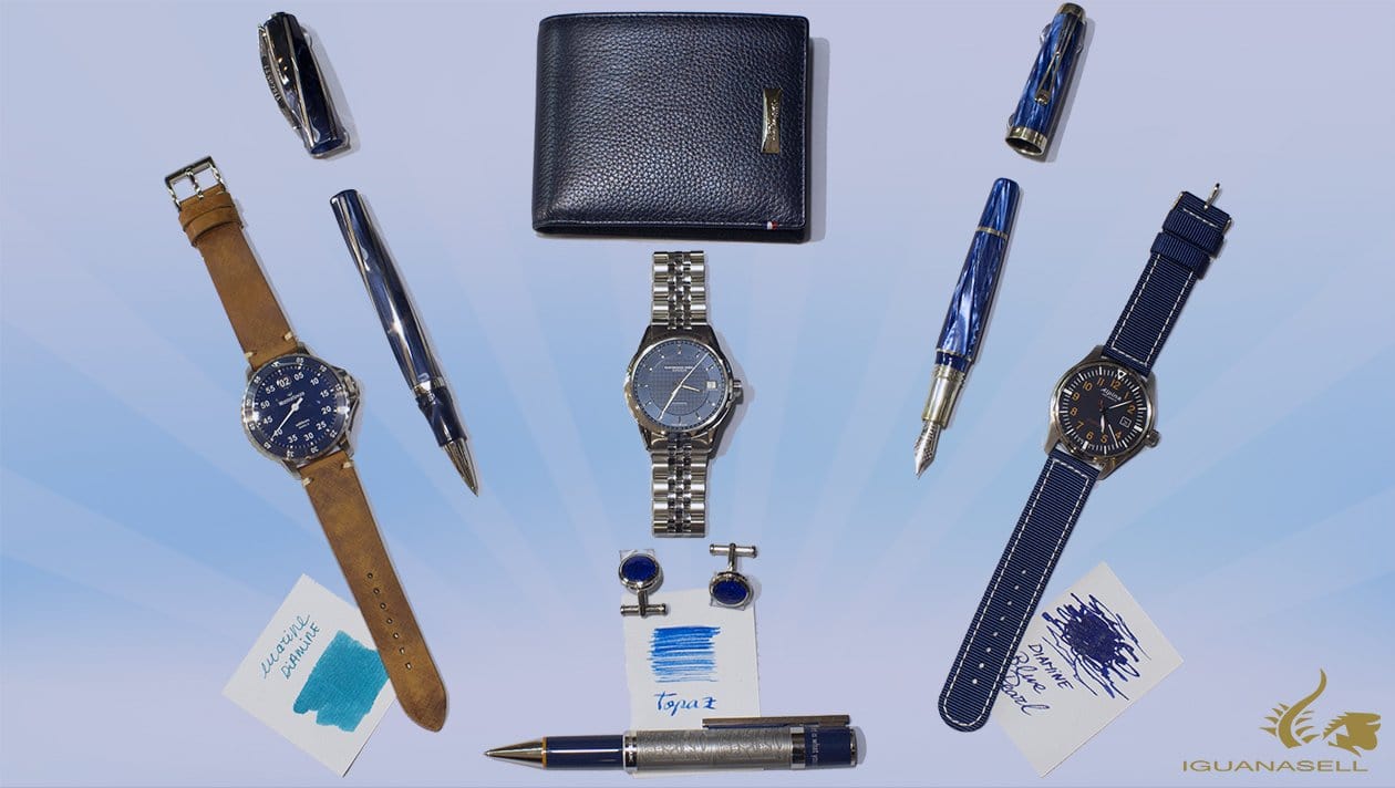 blue fountain pen automatic watch