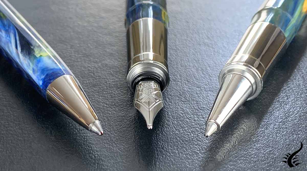 Roller pen, ballpoint and fountain pen