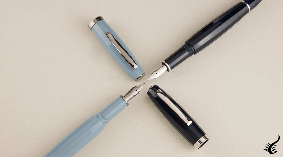 Scribo feel blue and black fountain pens flex nib