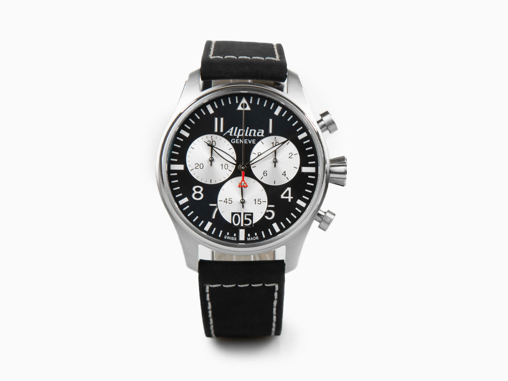 Alpina Startimer Quartz Watch, 44 mm, Blue, Black, Day, AL-372NS4S6