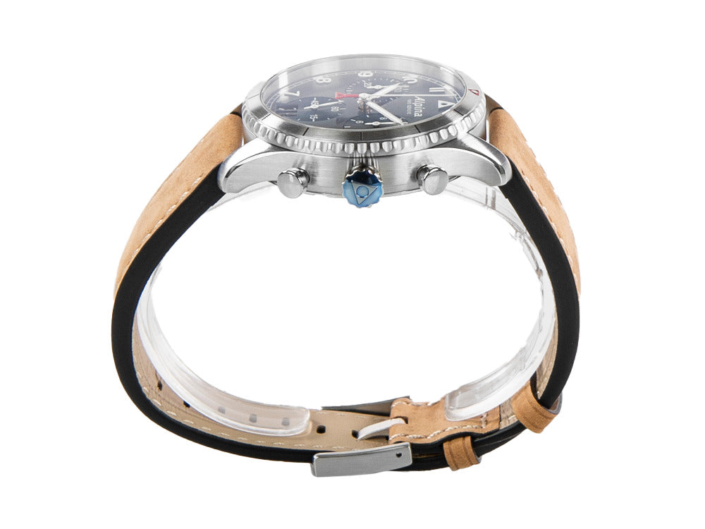 Alpina Startimer Pilot Quartz Watch, 41 mm, Blue, Day, AL-372NW4S26