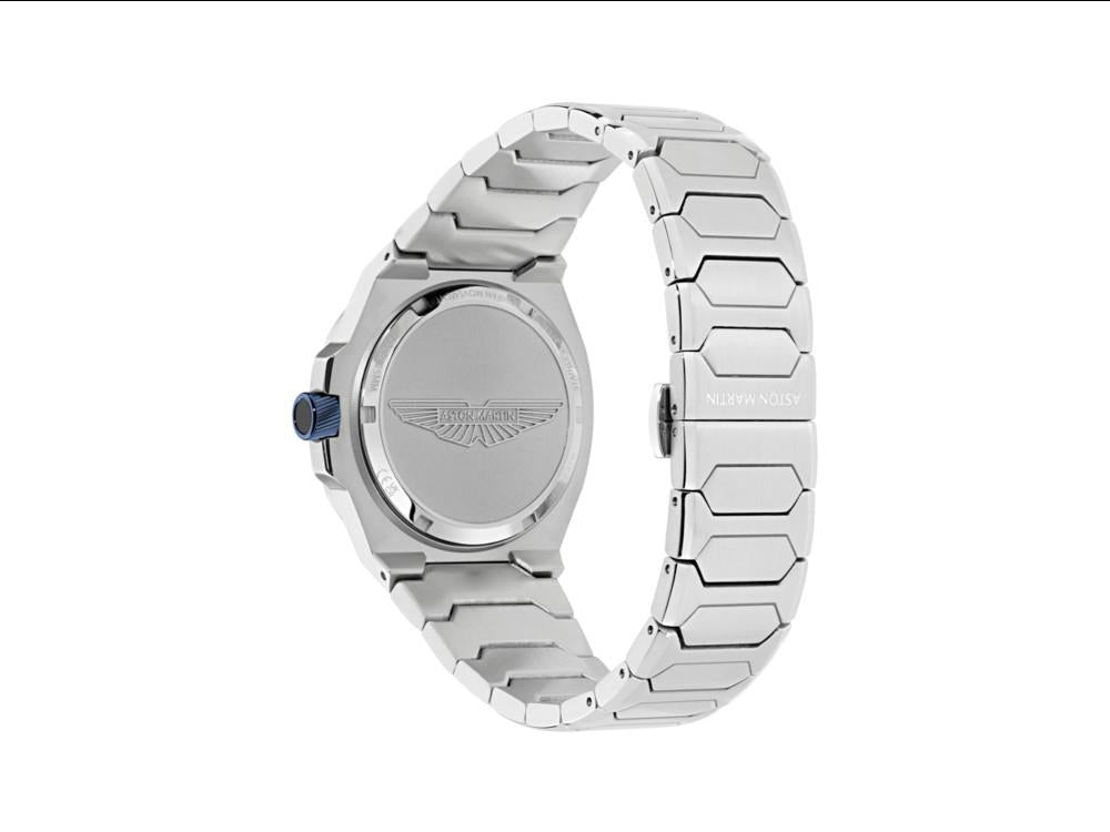 Aston Martin Icon GPQ Quartz Watch, Recycled Steel, Blue, 42 mm, MTIG2S605