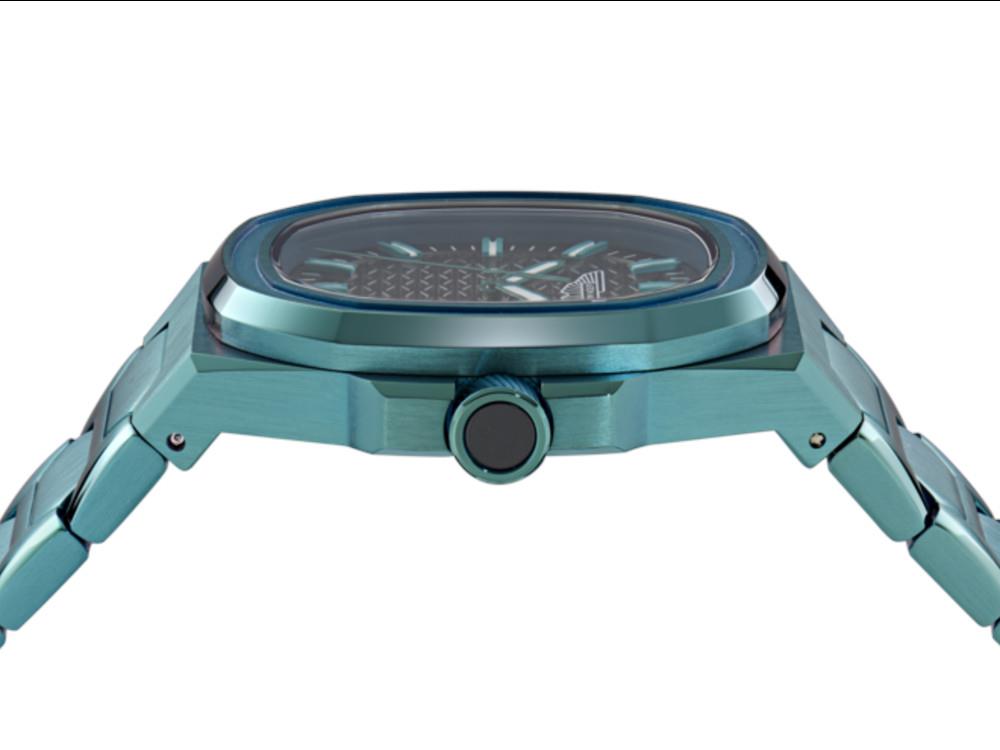 Aston Martin Icon GPQ Quartz Watch, Recycled Steel, Black, 42 mm, MTIG2S606