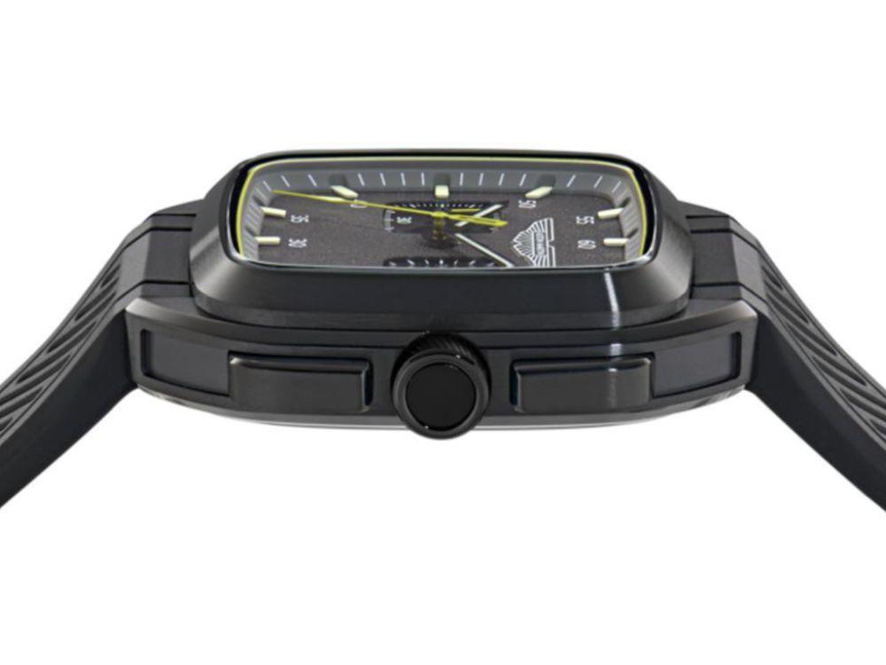 Aston Martin Icon ULT Quartz Watch, Recycled Steel, Black, 40 mm,  MTIU1S605