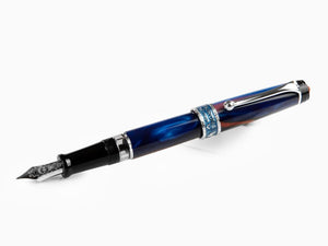 Aurora America Fountain Pen, Limited Ed., Marbled resin, Chrome trims