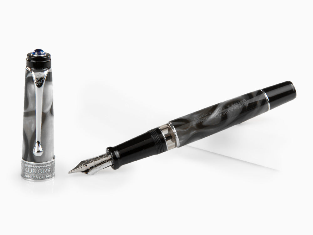 Aurora Europa Fountain Pen, Limited Edition, Marbled resin, Chrome trims