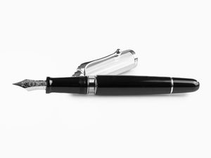 Aurora 88 Big Fountain Pen, Black Resin, Chrome trim, 806