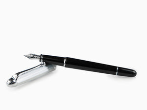 Aurora 88 Fountain Pen, Black Resin, Chrome Trim, 817