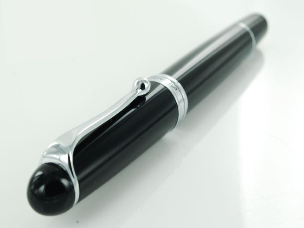 Aurora 88 Big Rollerball pen, Resin, Black, Chrome Trim, 875BC