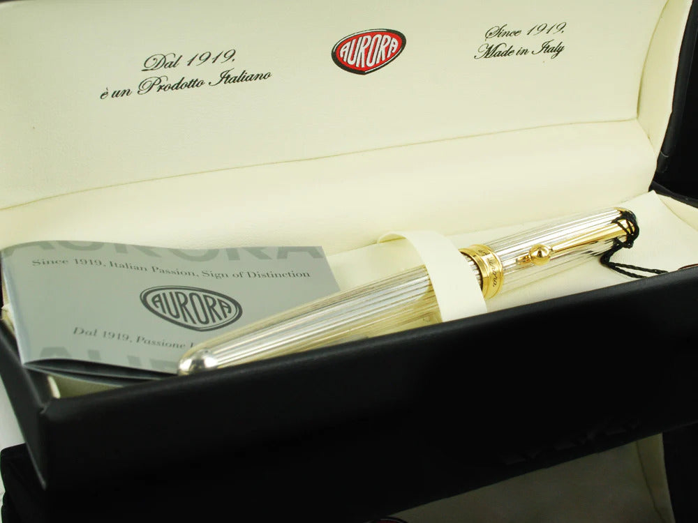 Aurora, 88, Aurora 88 Rollerball pen, Gold trim, Silver .925, 876