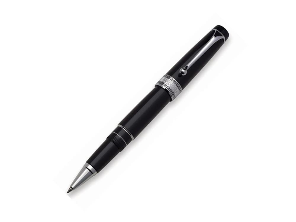 Aurora Optima Rollerball pen, Resin, Black, Chrome Trim 975CN