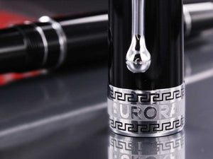 Aurora Optima Rollerball pen, Resin, Black, Chrome Trim 975CN