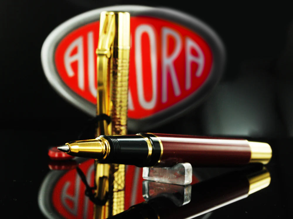 Aurora Leonardo da Vinci Roller Pen Gold and Lacquer