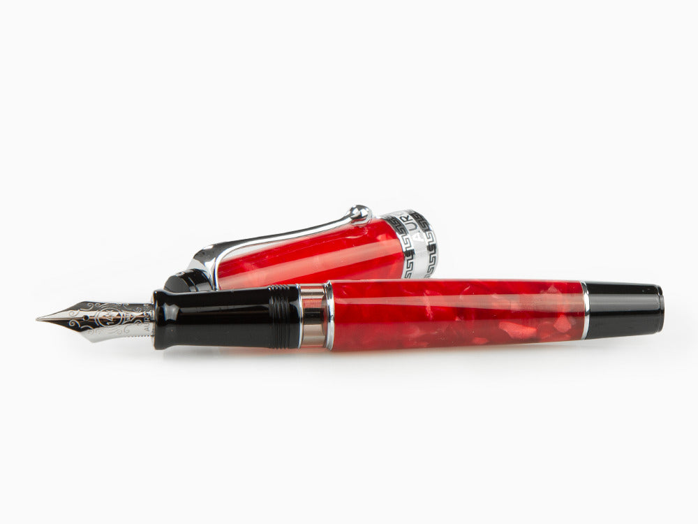Aurora Optima Rossa Fountain Pen, Auroloide, Chrome Trim, 996-CR
