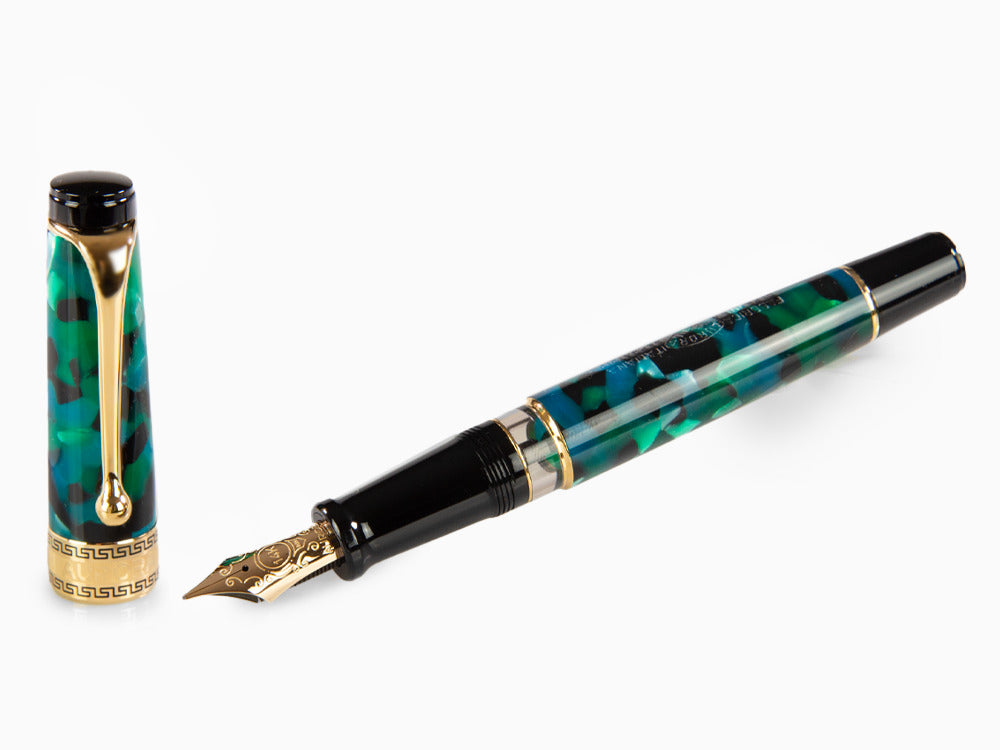 Aurora Optima Fountain Pen, Auroloide, Green, Gold plated, 996V