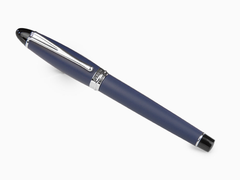 Aurora Fountain Pen Ipsilon Satin  - Blue Resin and Chrome - B10B