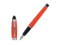 Aurora Fountain Pen Ipsilon Satin  - Orange Resin and Chrome - B10O